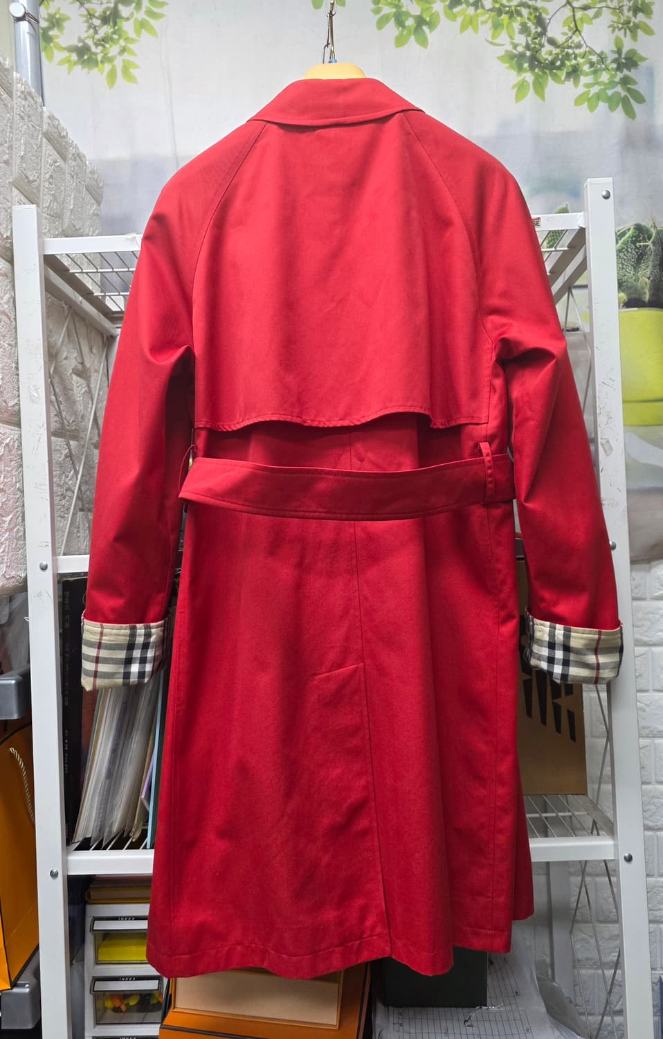 매장정품/ 버버리 트렌치코트 55 ~슬림66 노바체크 레드코트 AD53 상품이미지4
