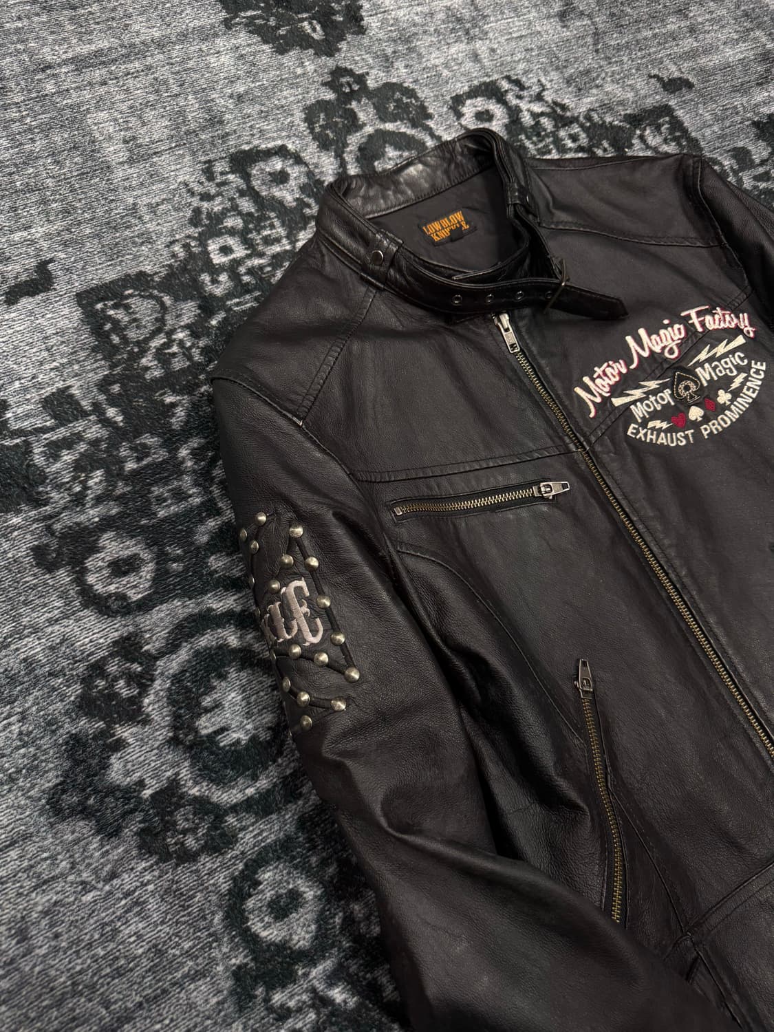 Low blow knuckle biker leather jacket 상품이미지3