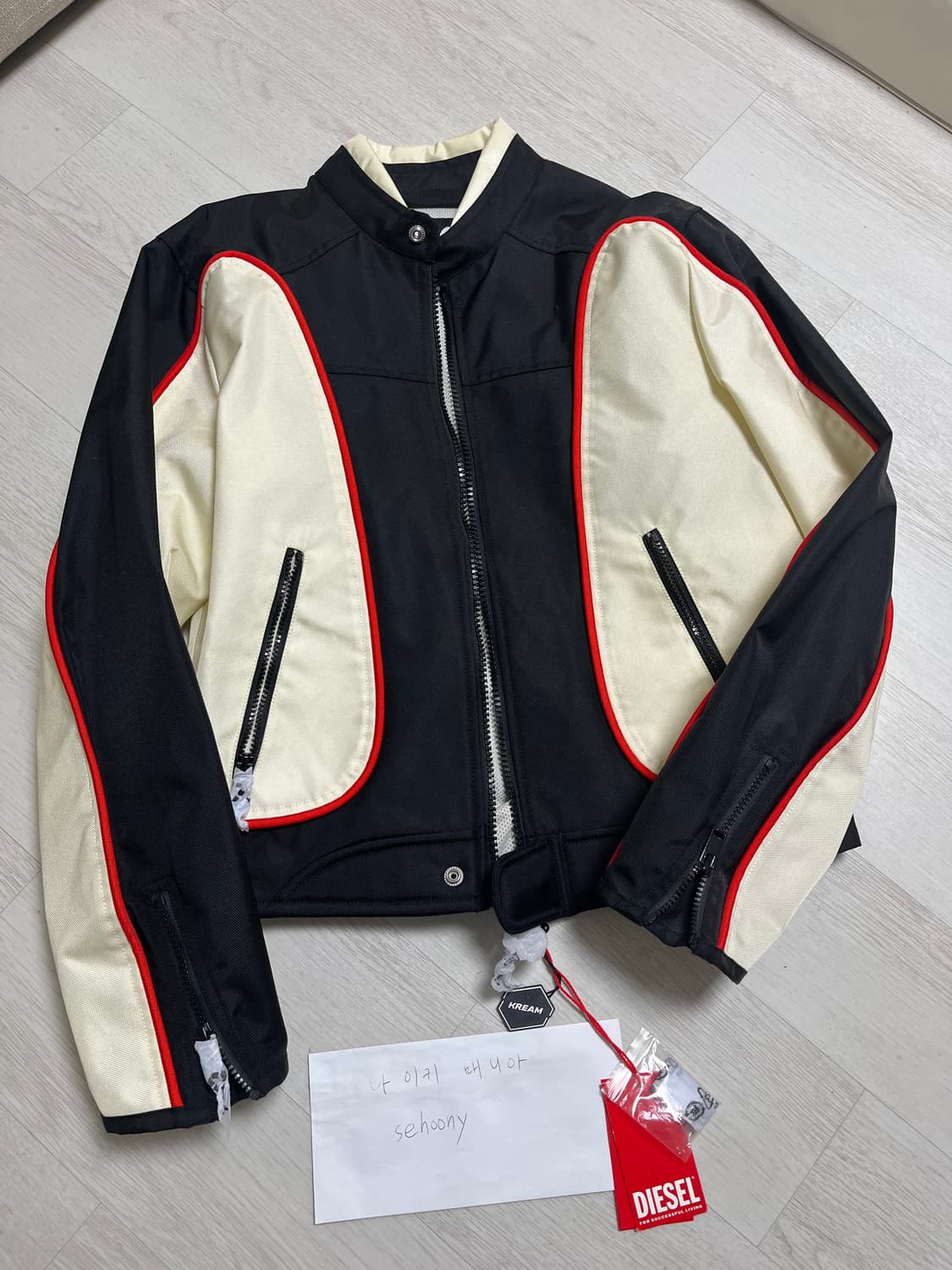 디젤 / 제이 블링크 바이커 자켓 / 검흰빨 / 사이즈 M 상품이미지6