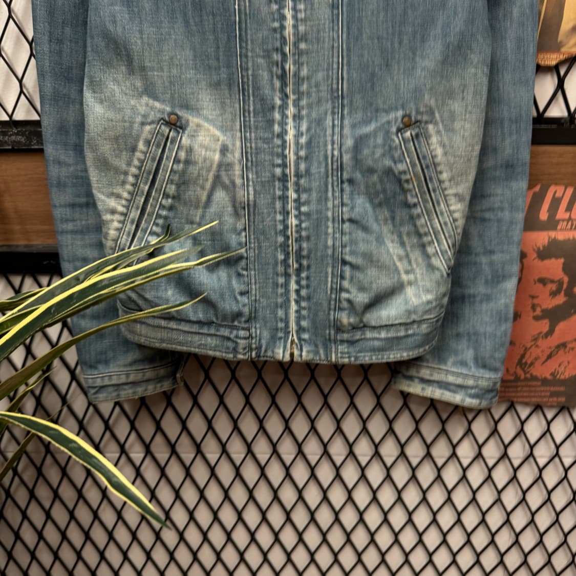 00s 디젤 보아 퍼카라 쉐르파 데님 자켓 전면 투포켓 포인트 연청 상품이미지4