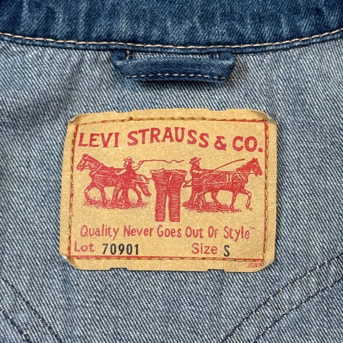 S) 리바이스 아이코닉 데님자켓 TYPE 1 진청 데님 청자켓 상품이미지7