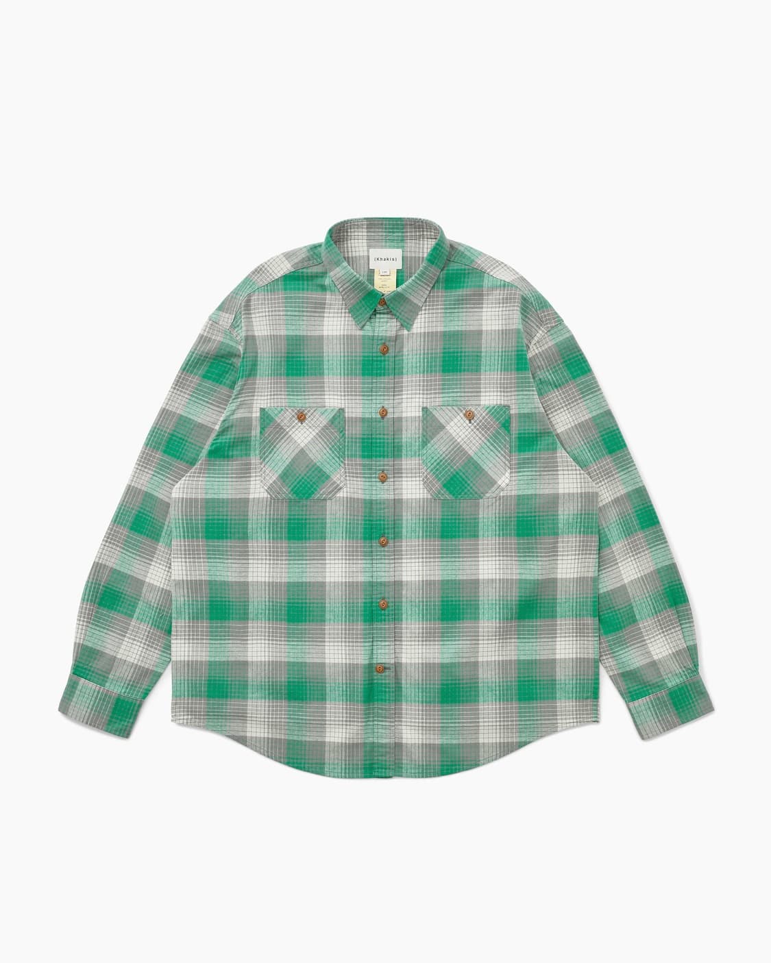[M] khakis 섀도 체크 플란넬셔츠 그린 상품이미지1