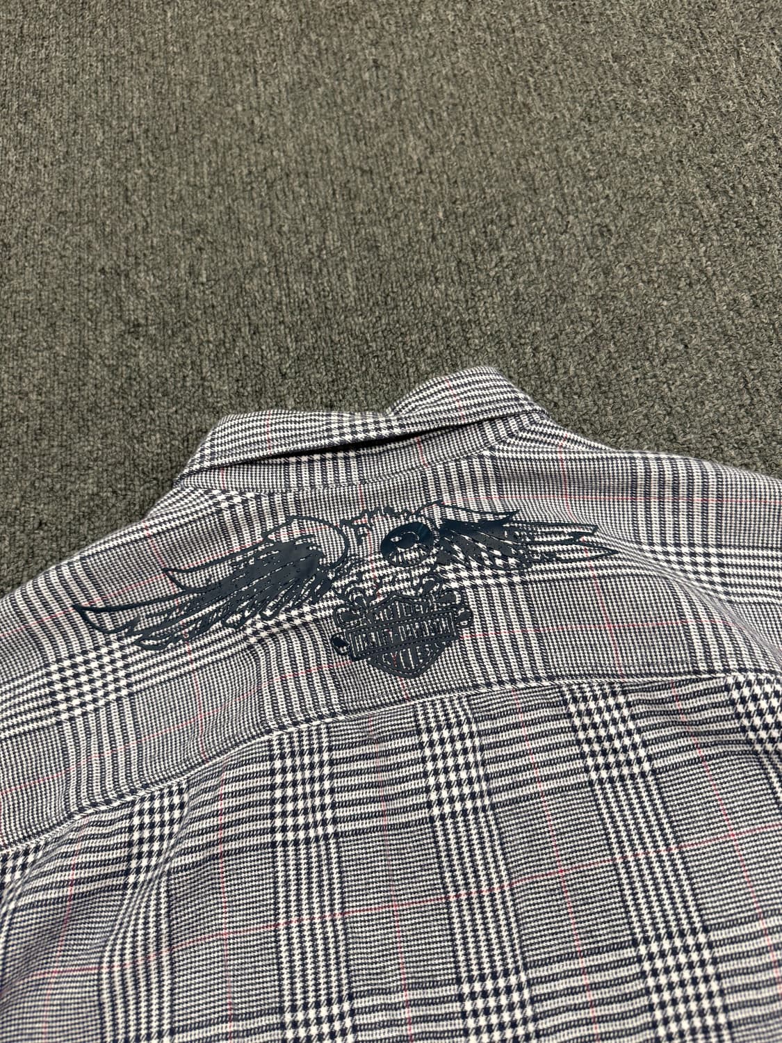 L)할리데이비슨 빈티지 후면 러버 프린팅 체크 긴팔셔츠 상품이미지7