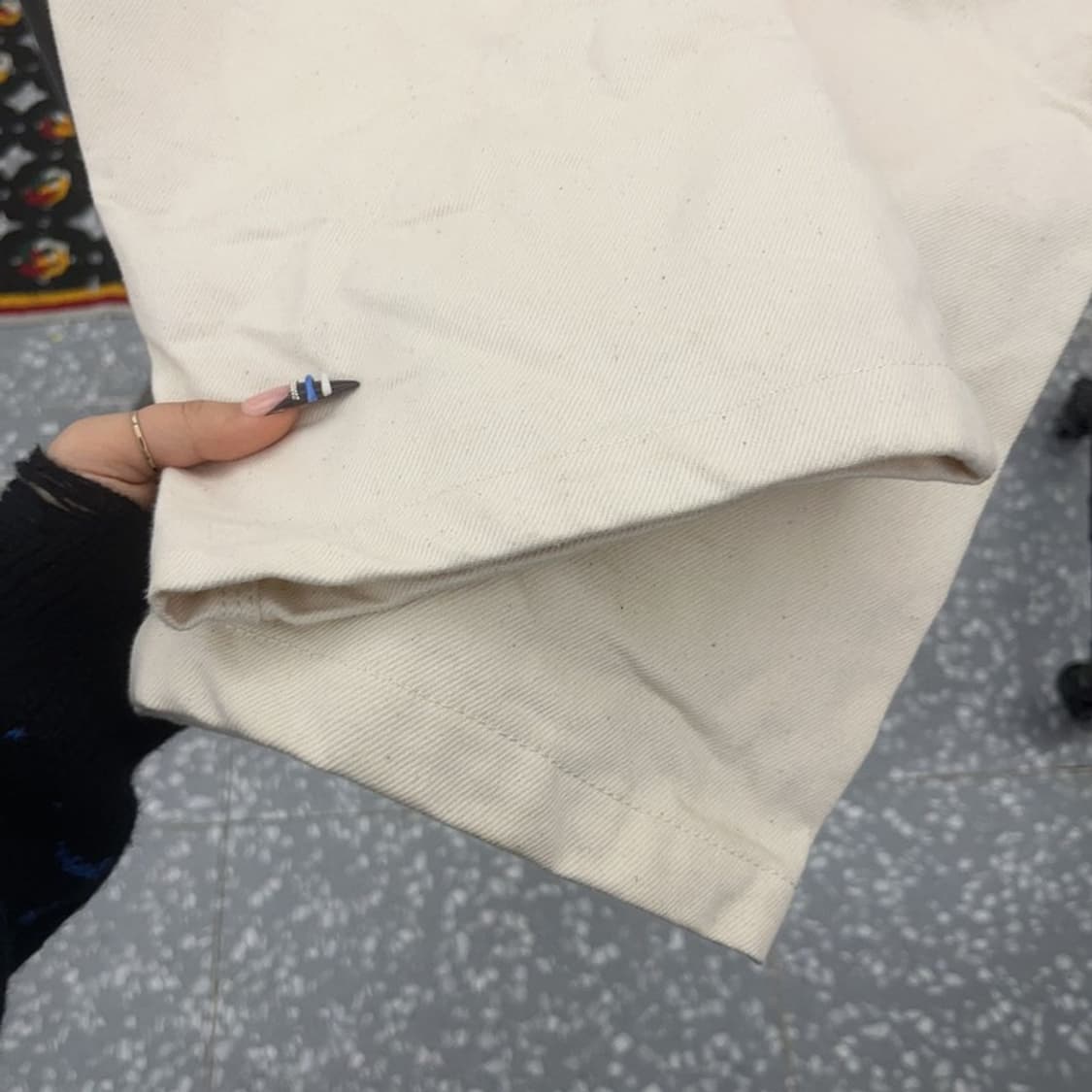 모드나인 빈티지 와이드 크림 코튼팬츠 31인치 C07710 상품이미지5