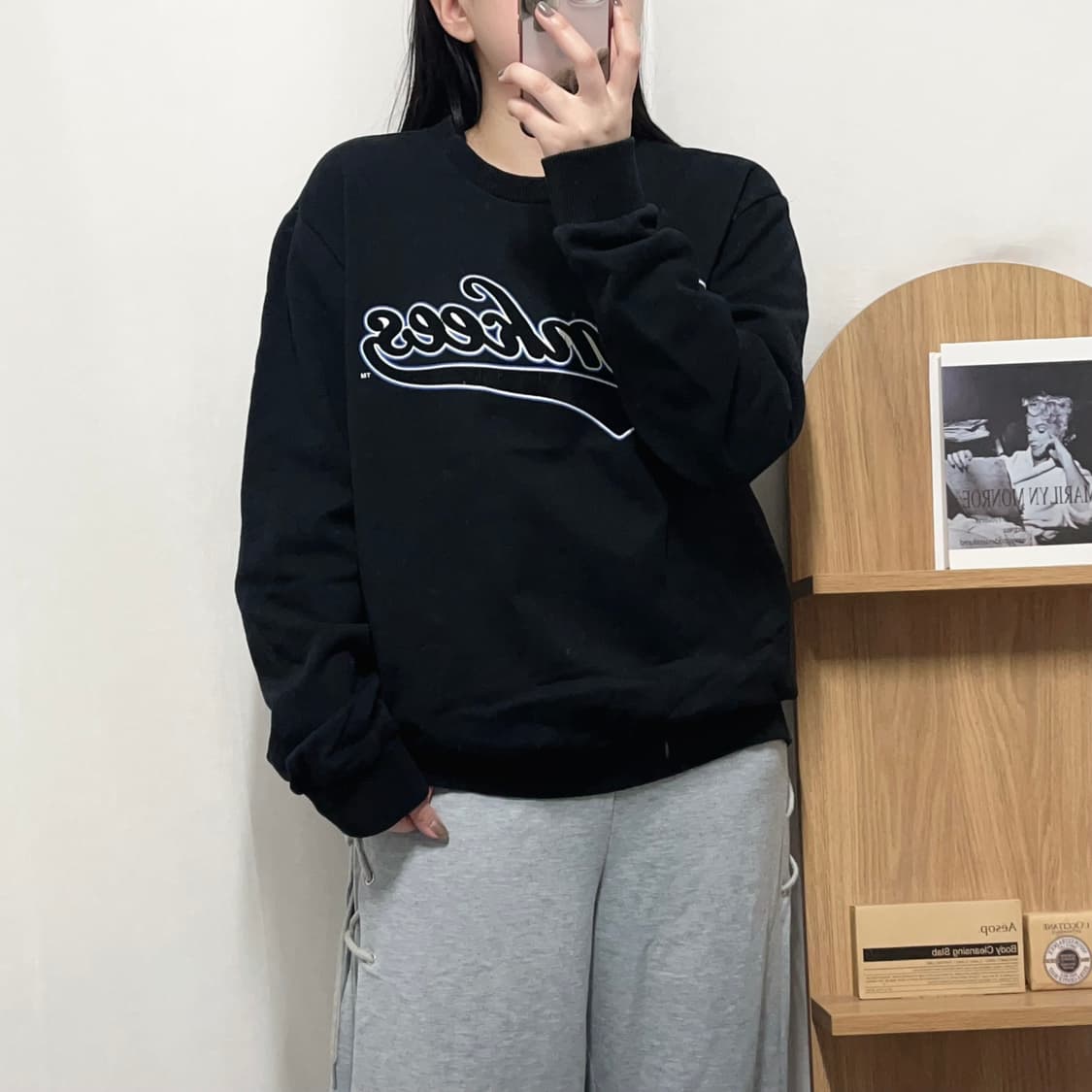 [정품] MLB 양키스 블랙 기모 맨투맨 [ 100 ] 상품이미지1