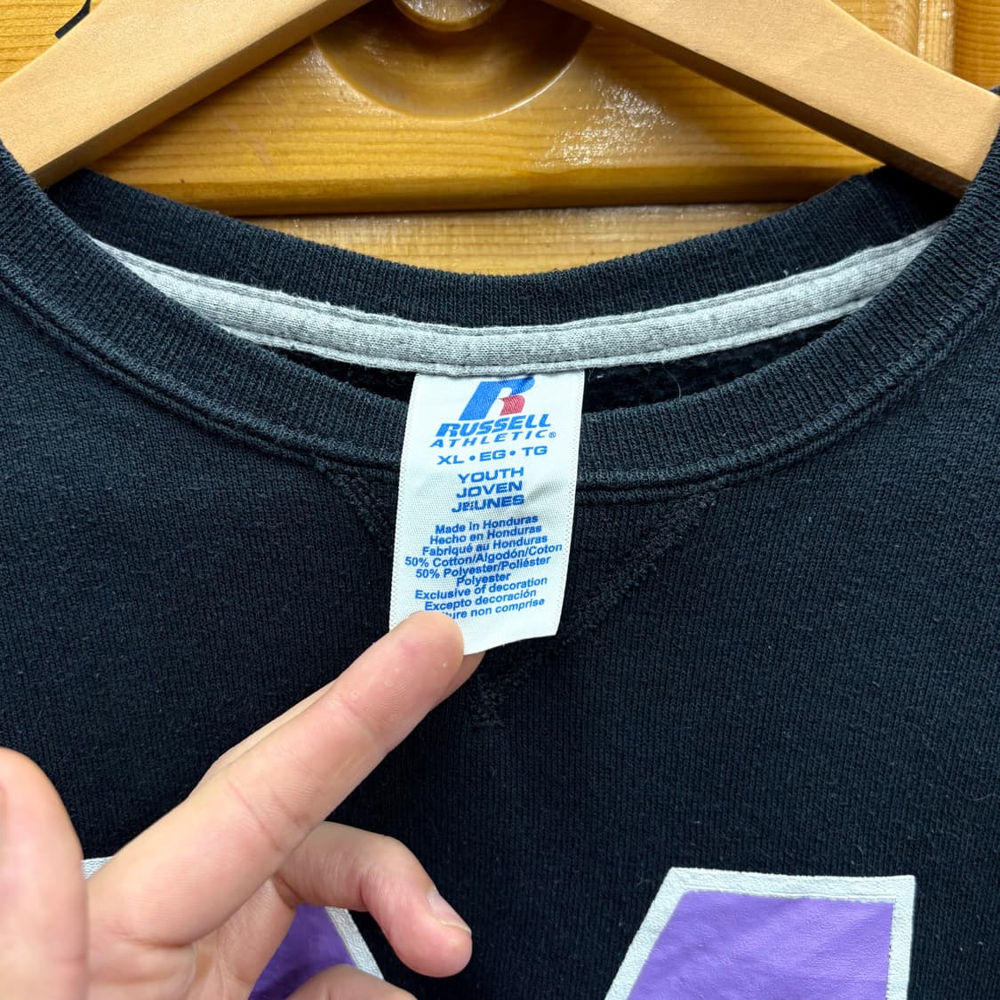 (M) 러셀 프린팅 오버핏 기모 맨투맨 상품이미지5