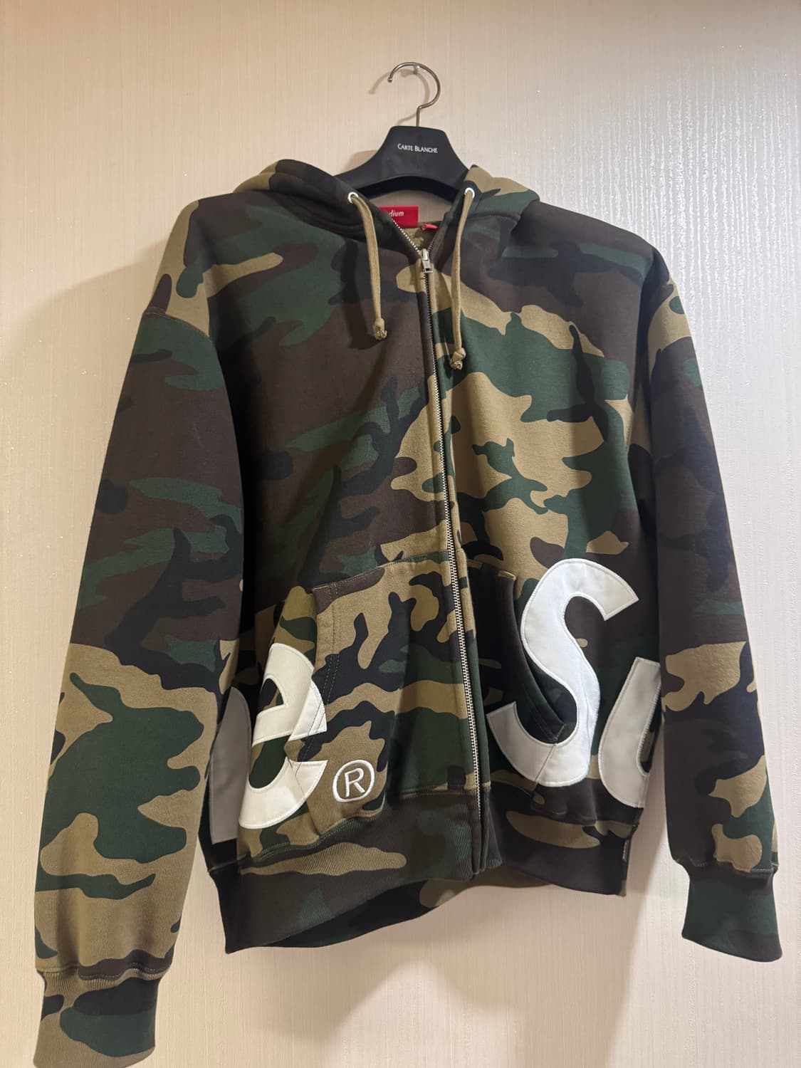 슈프림 빅 로고 후드 집업 우드랜드 카모 M 상품이미지1