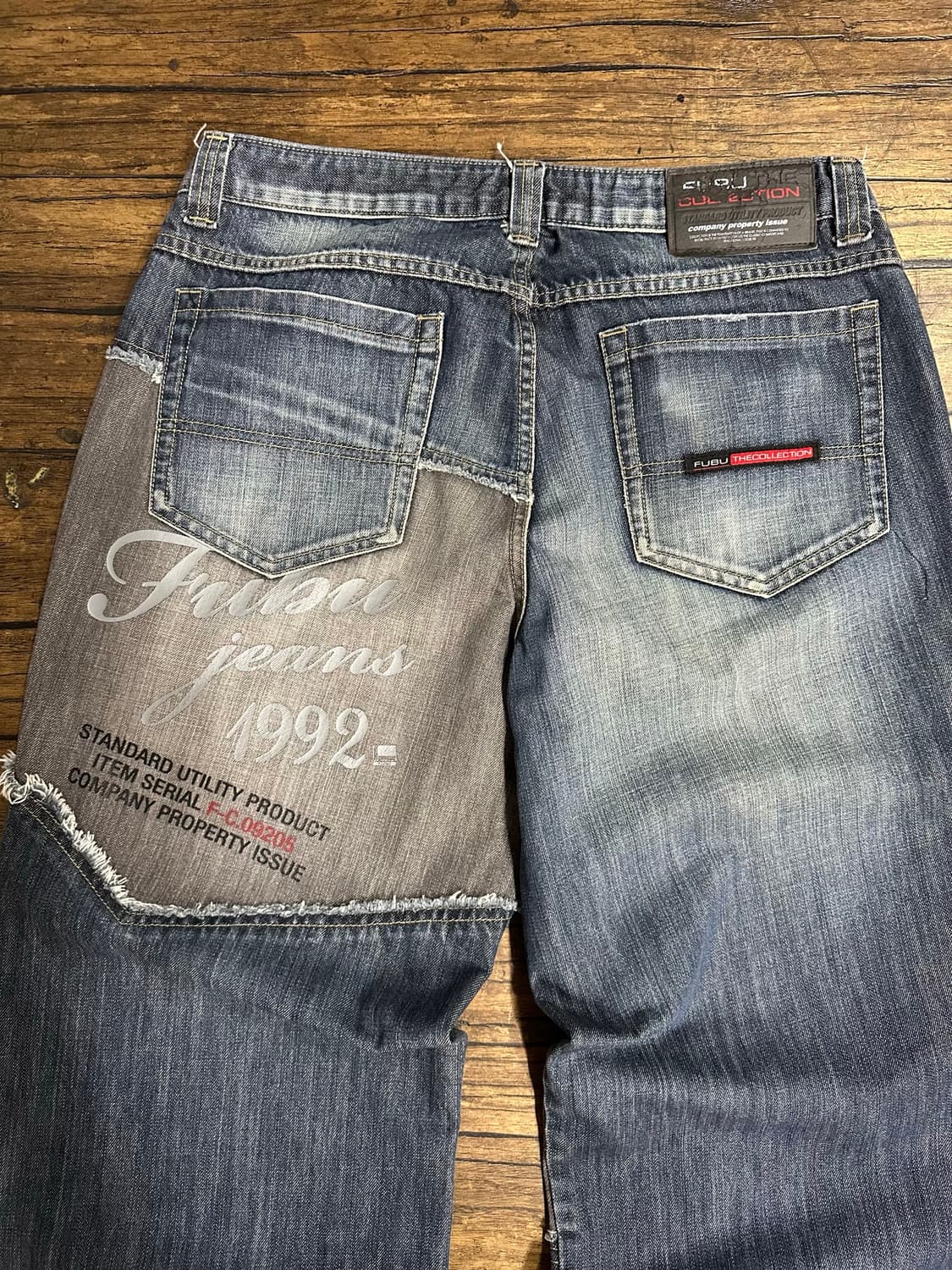 푸부 FUBU JEANS COLLECTION Y2K 패치워크 와이드 데님 상품이미지7