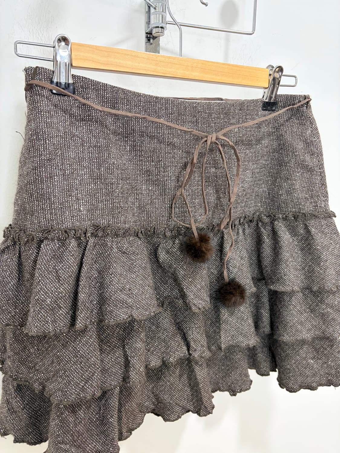 갸루 초코브라운 폼폼이 캉캉 스커트 치마 상품이미지3