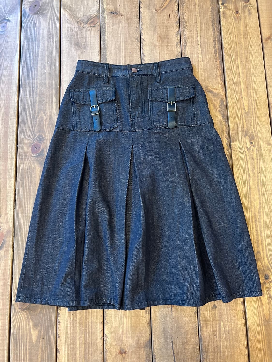 흑청 데님 미디 스커트 상품이미지6