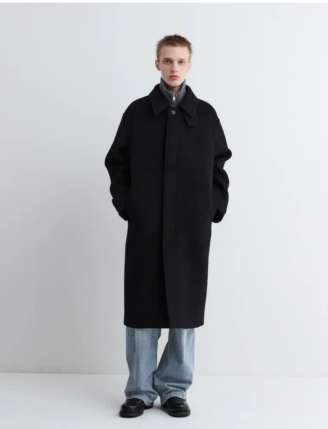 파브레가 울 발마칸 코트 블랙 2사이즈 상품이미지3