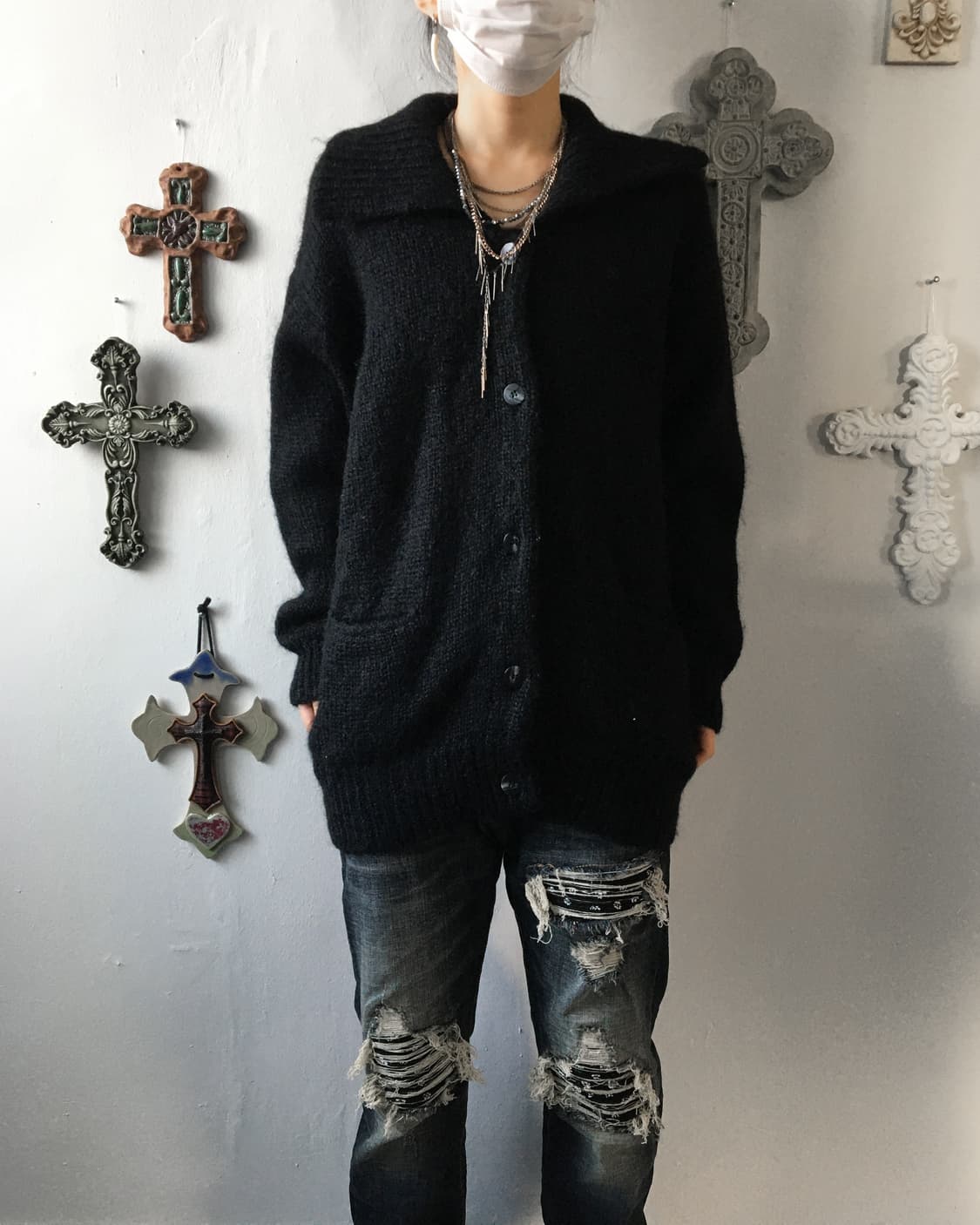 Black knit cardigan 상품이미지7