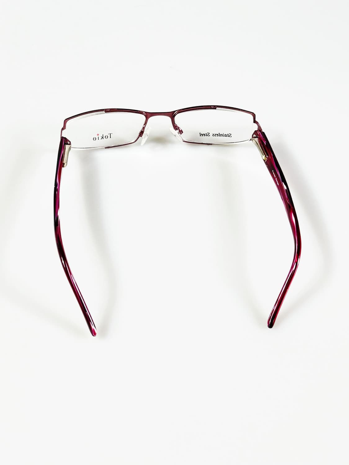 90s TOKIO 바이올렛 메탈 슬림 스퀘어 빈티지 안경 상품이미지6
