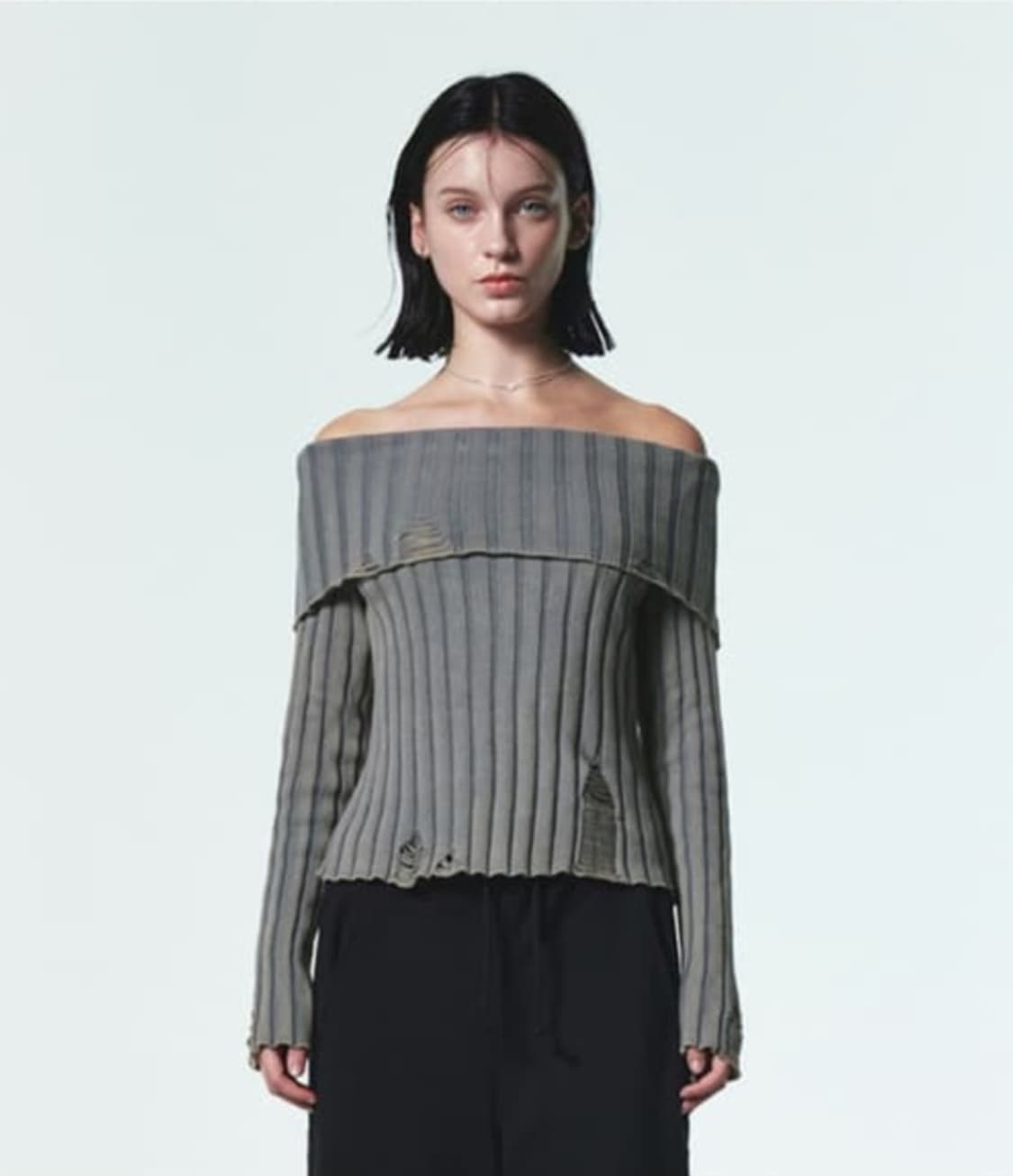 Current WASHING OFF SHOULDER KNIT 상품이미지1