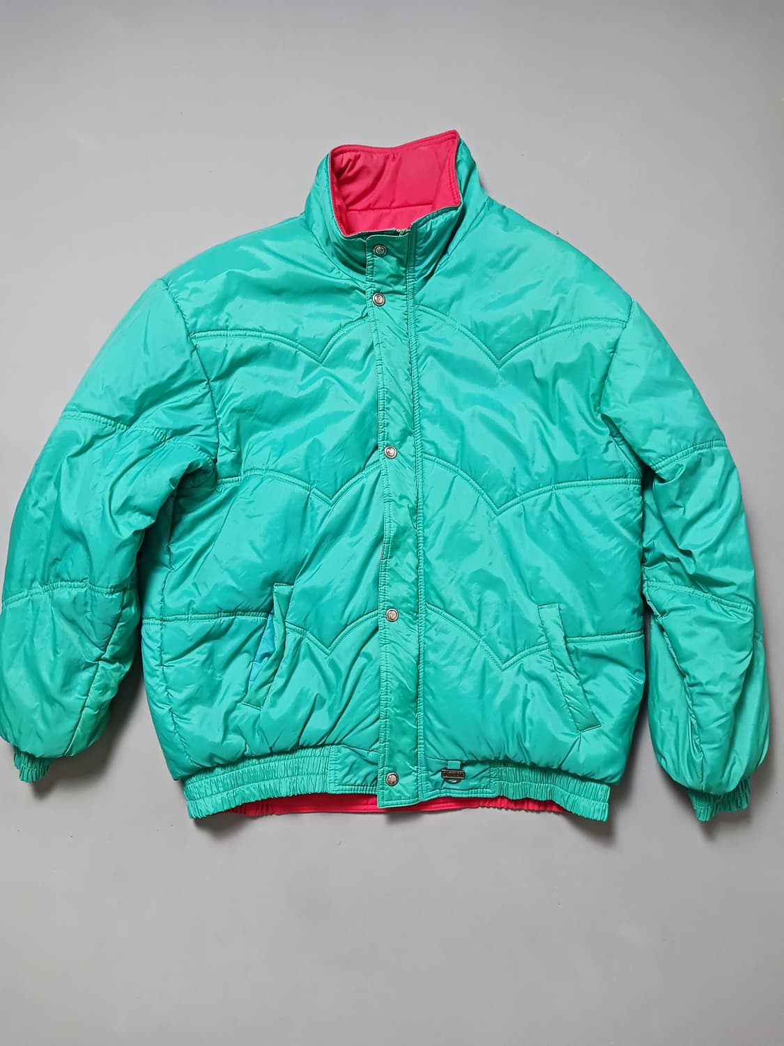  [XL] 빈티지 그린/레드 리버시블 패딩 점퍼 자켓 상품이미지1