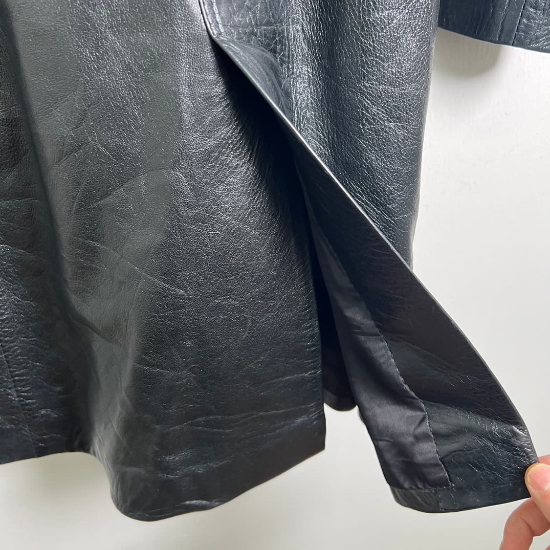 VTG 빈티지 블랙 양가죽 트렌치 코트  상품이미지8