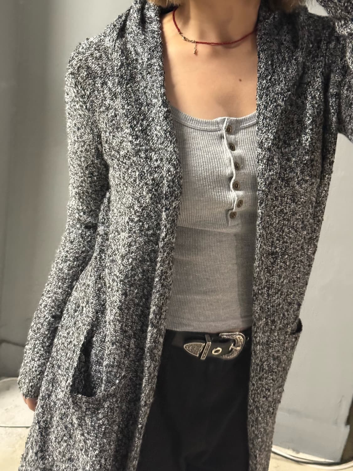 bokashi pocket hood cardigan 상품이미지3