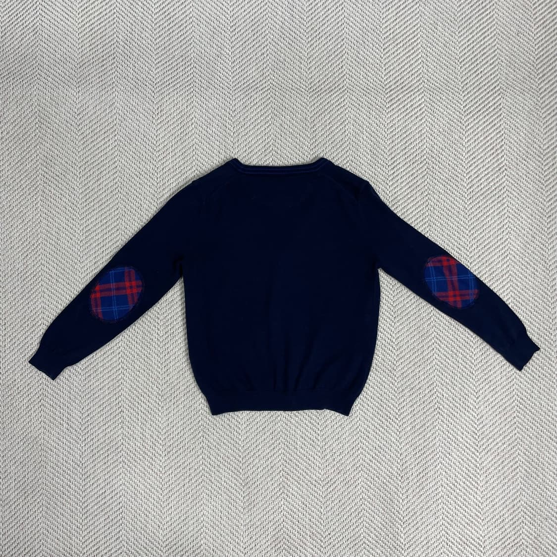 빈폴 키즈 네이비 체크 배색 가디건 130 상품이미지2