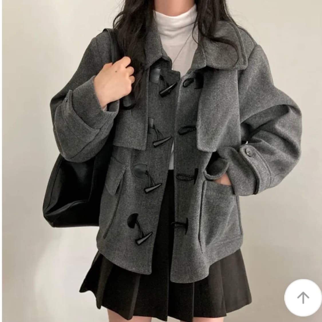 빅카라 더플 남녀공용 오버핏 떡볶이 숏코트 자켓 상품이미지1