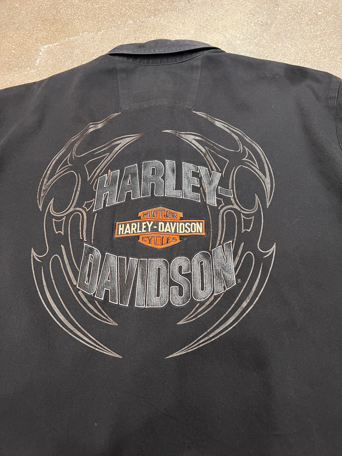 00‘s 할리데이비슨 빈티지 자수 반팔 워크셔츠 상품이미지6