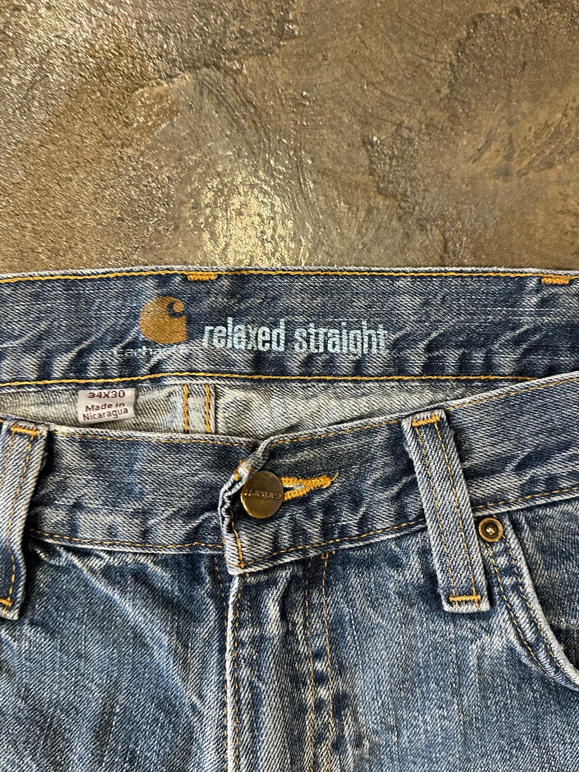 칼하트 릴렉스 스트레이트 데님팬츠 34x30 상품이미지3