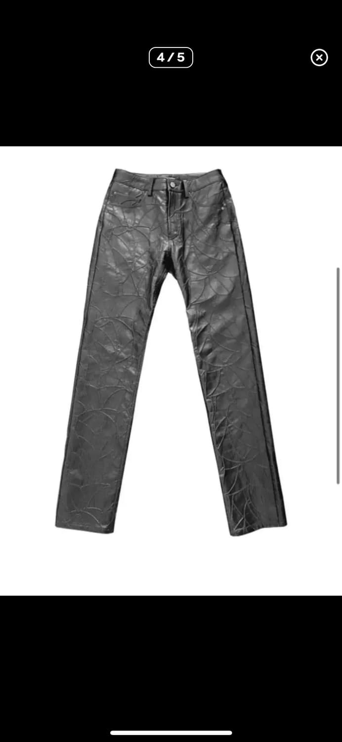 604service 레더팬츠 블랙 s 상품이미지3