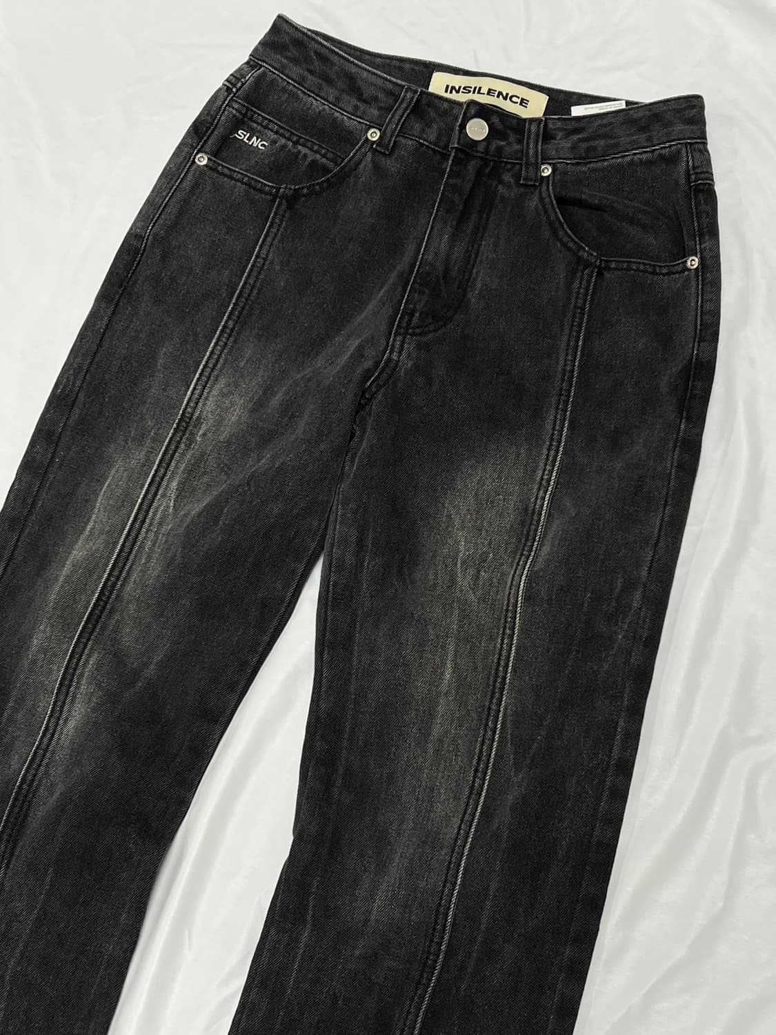 (XS) 인사일런스 세미 플레어 흑청 데님 팬츠 상품이미지2