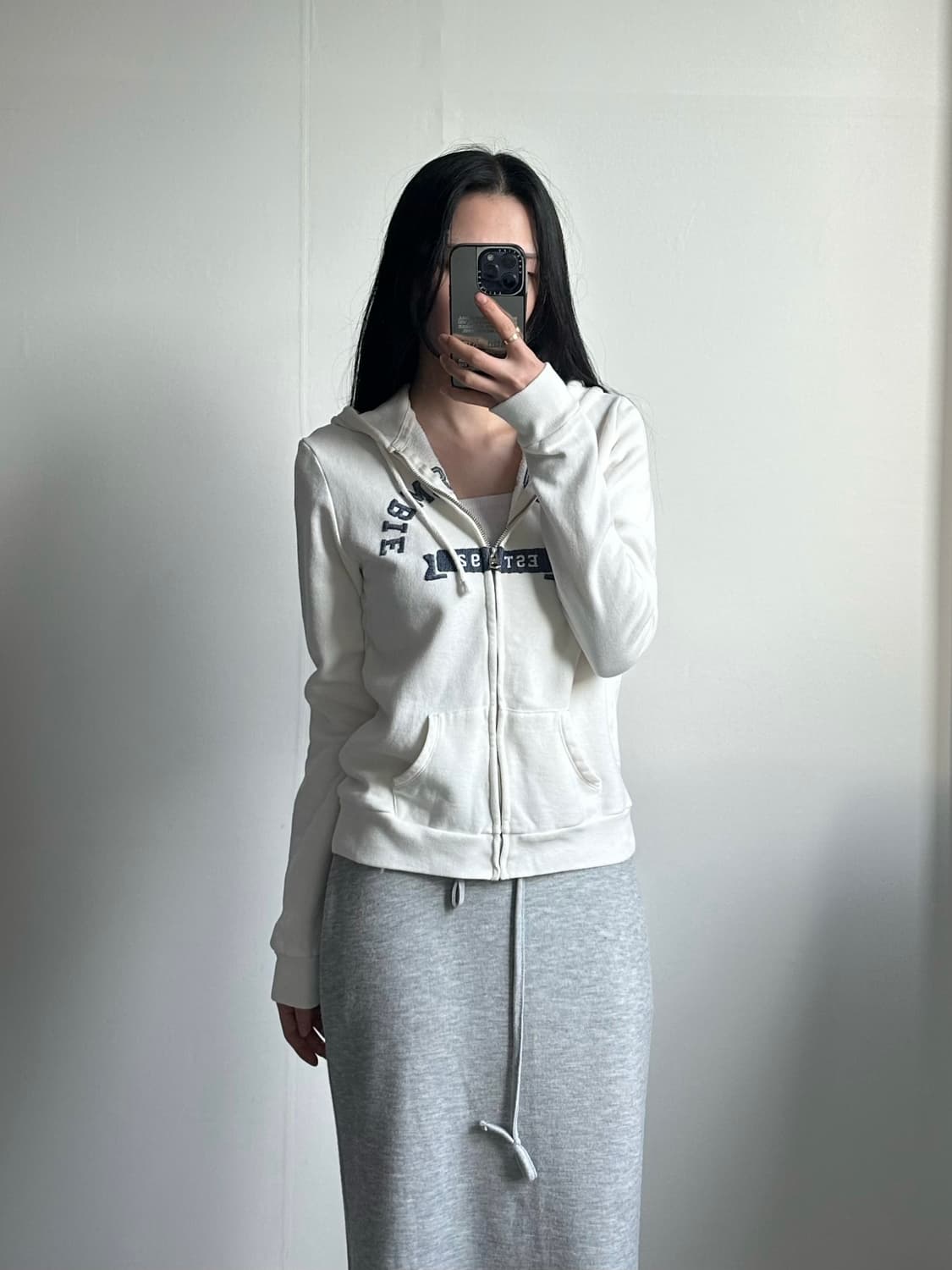 아베크롬비 y2k 와투케 화이트 후드집업 상품이미지1