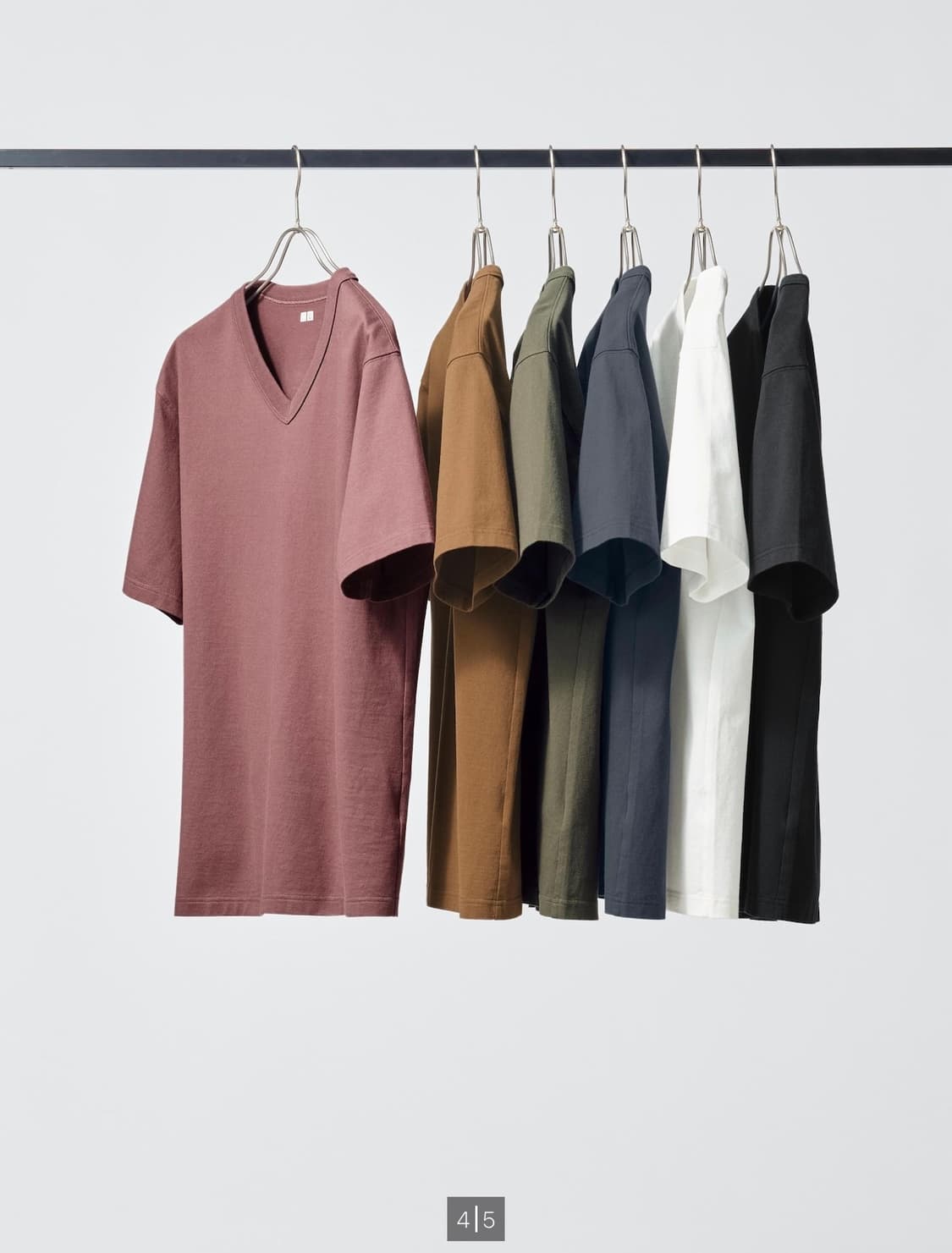 [4XL/2개일괄] 유니클로 U 브이넥 티셔츠 블랙 그레이 상품이미지1