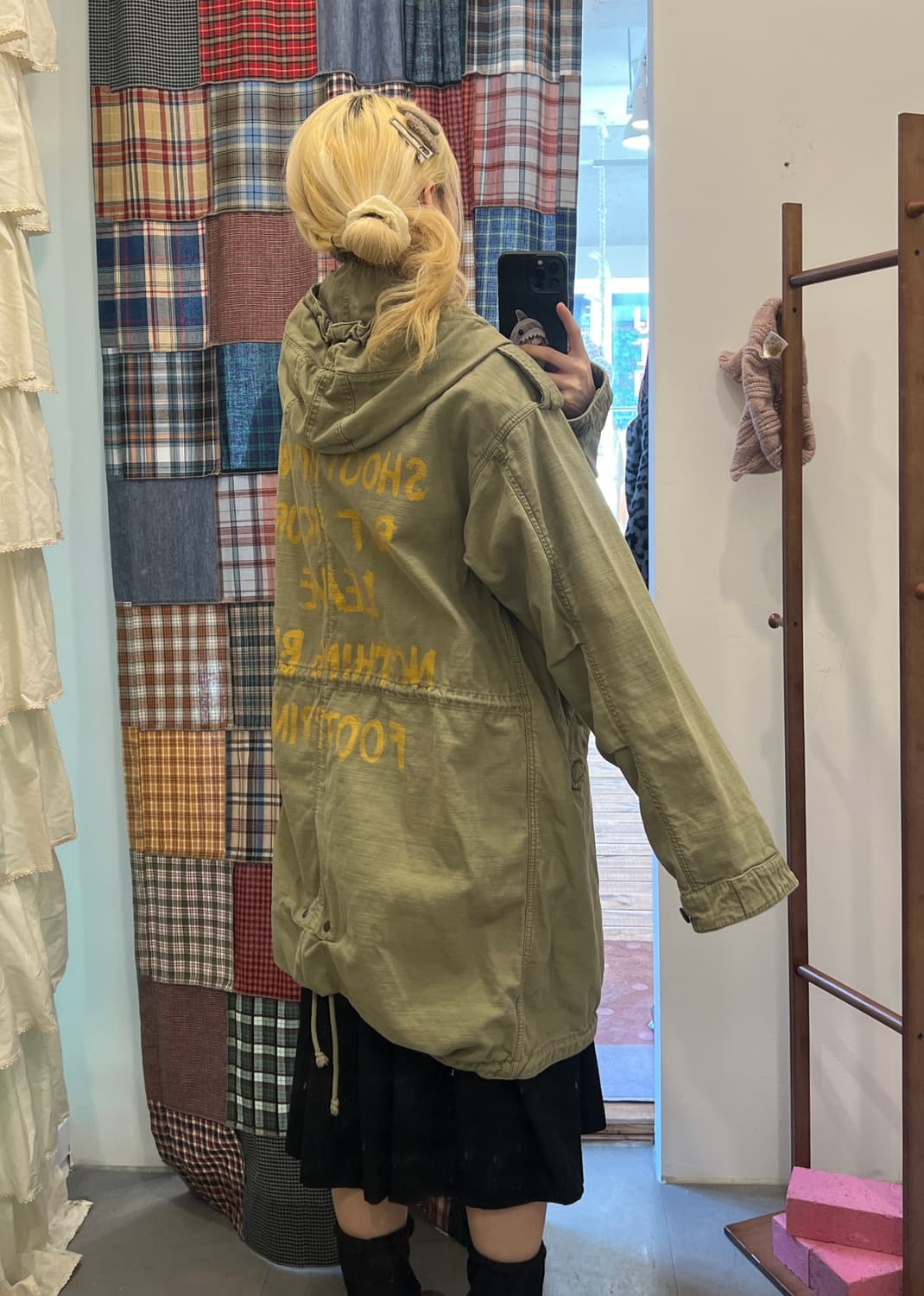 카키 오버 야상 자켓  상품이미지1