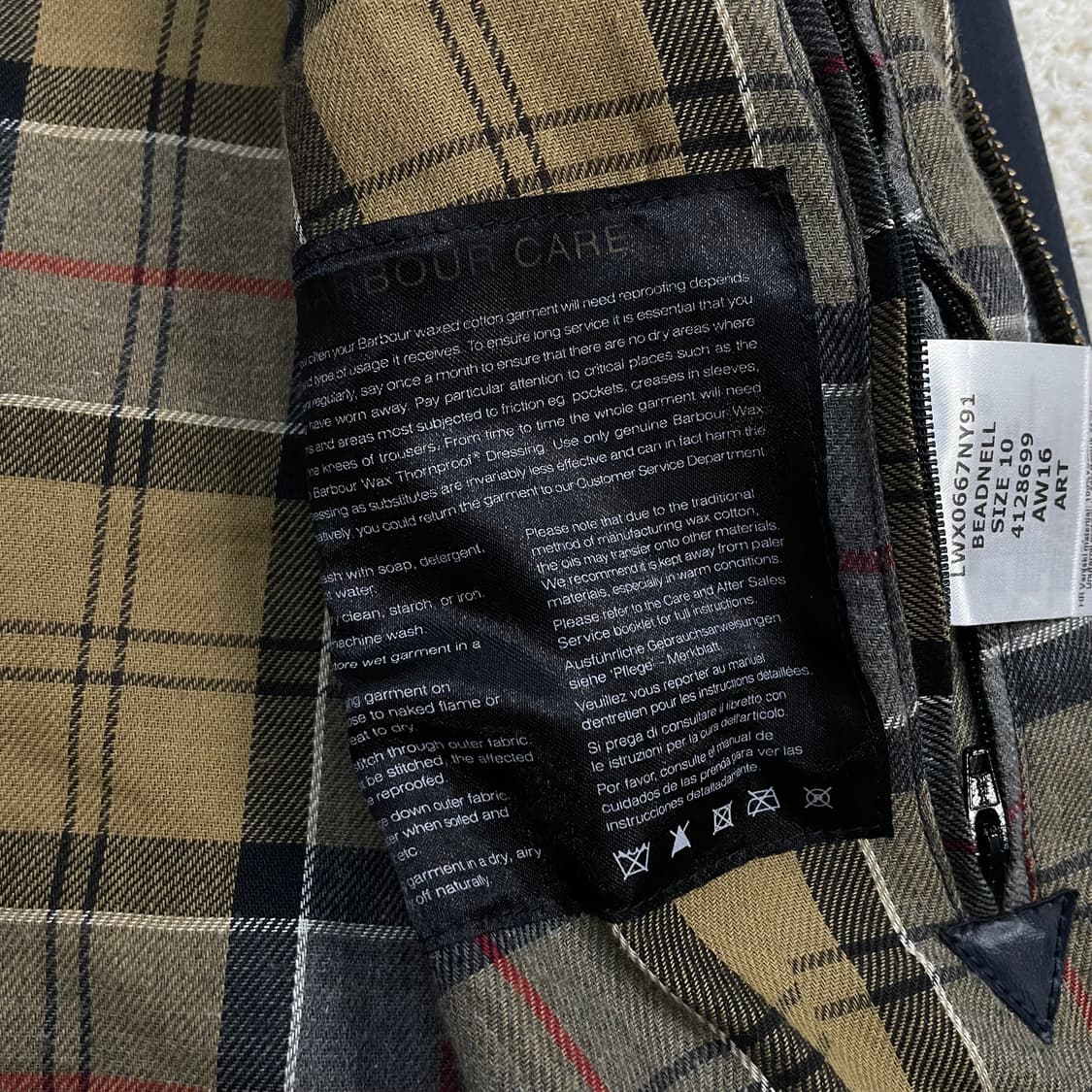 바버 Barbour 비드넬 왁스 자켓 네이비 상품이미지7