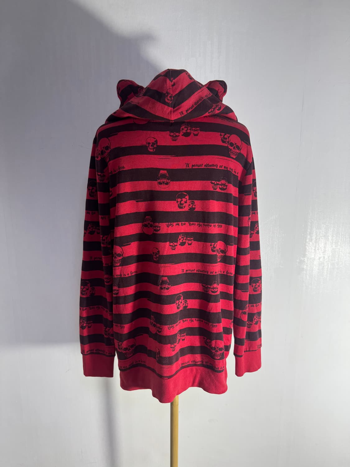 Dig deep 캣 이어 레터링 스컬 후드티 y2k punk 펑크 상품이미지3