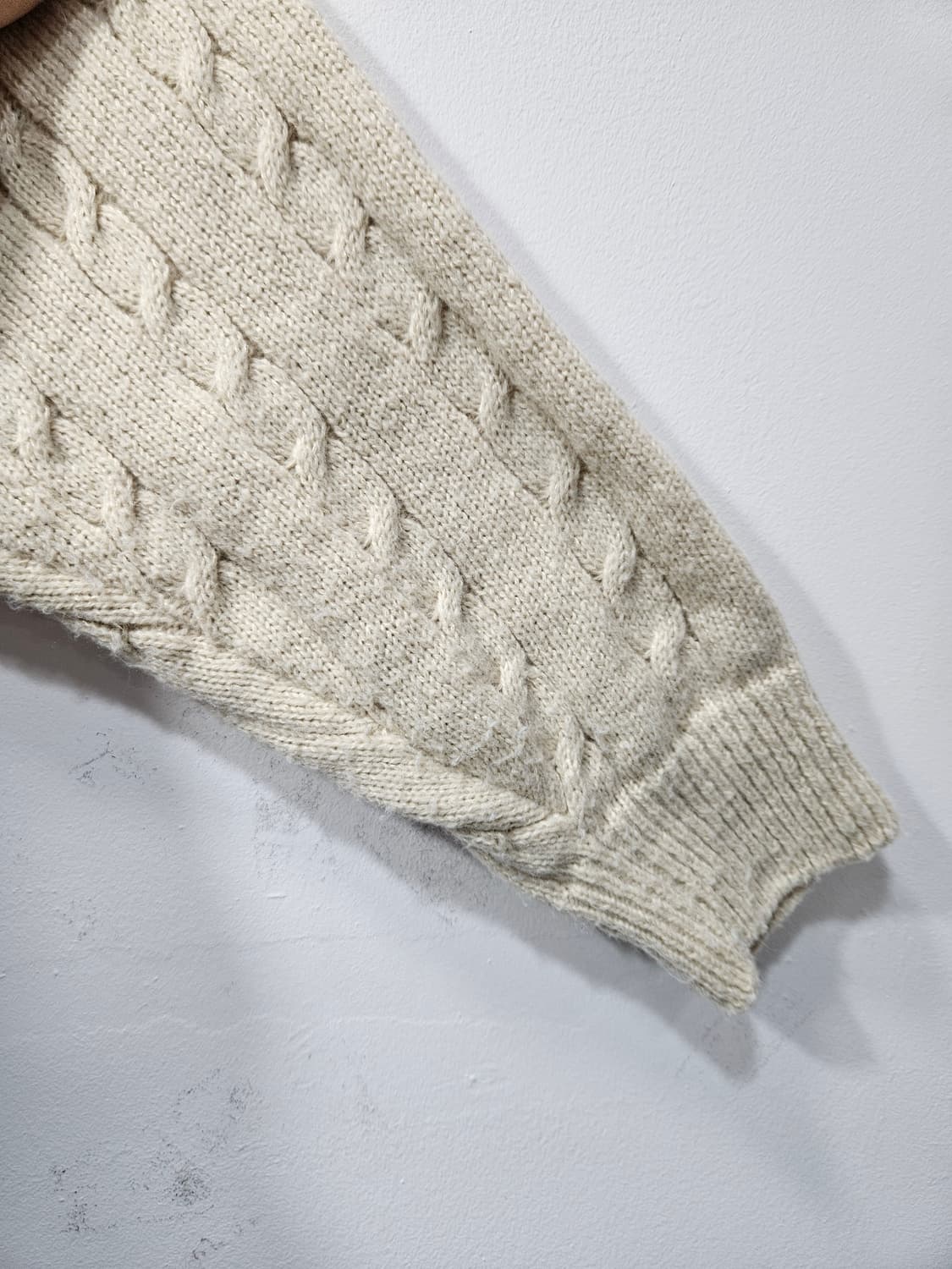 아이보리 니트 집업 가디건 상품이미지4