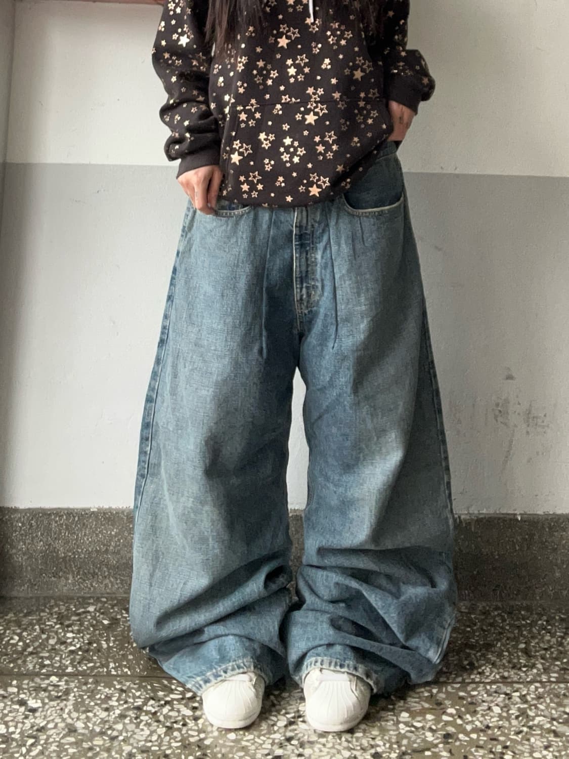 90s POLO 중청 데님 와이드 힙합팬츠 상품이미지2