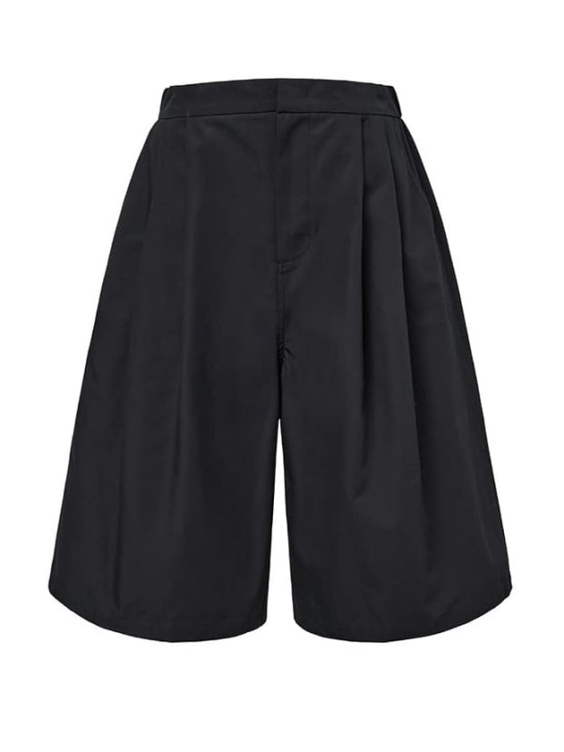 Two tuck wide shorts, black 상품이미지1