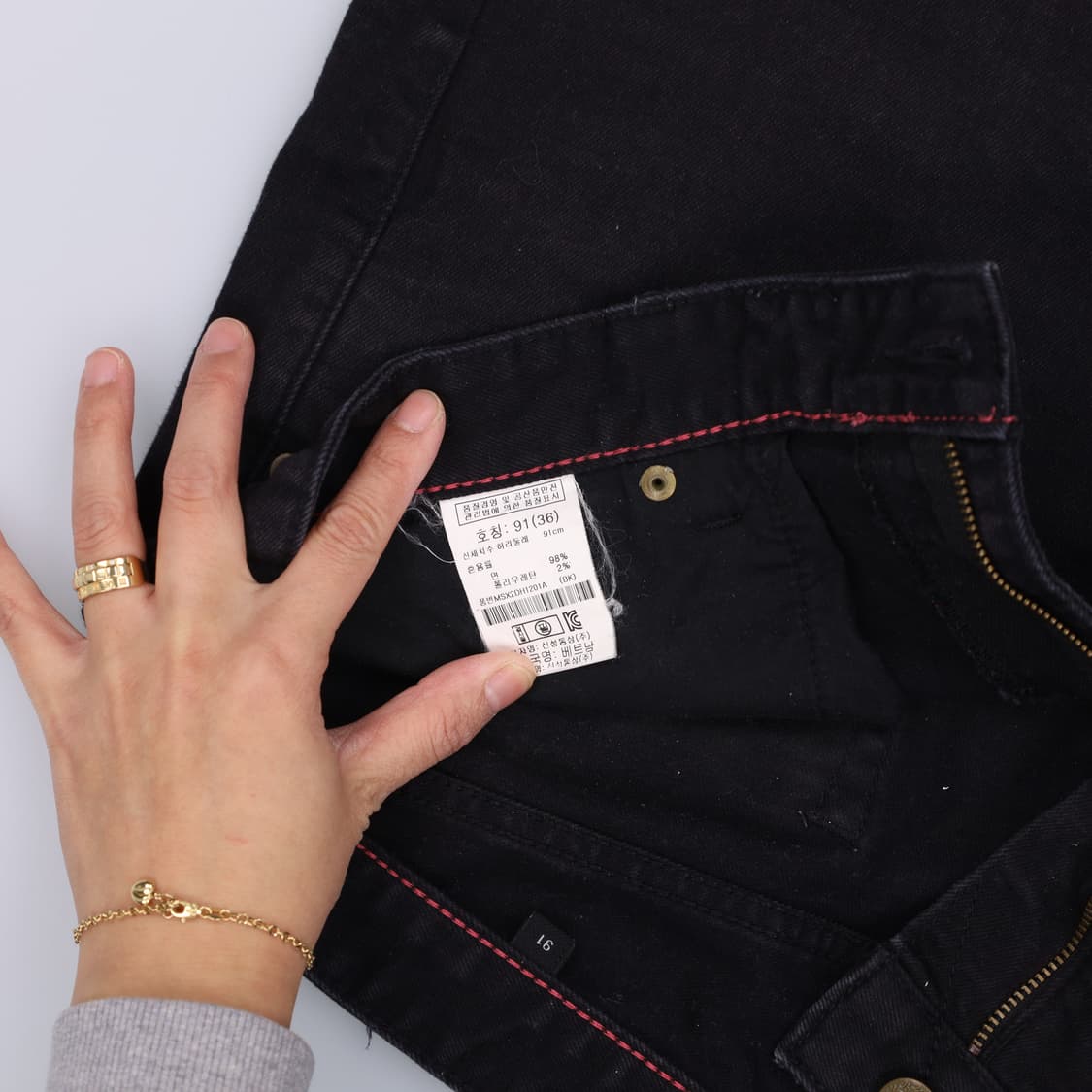 31(36) 탑텐 흑청 데님반바지 0313H1 상품이미지4