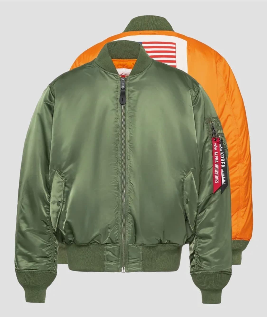 (L) 알파인더스트리 MA-1 레귤러 블러드칫 세이지 그린 상품이미지1