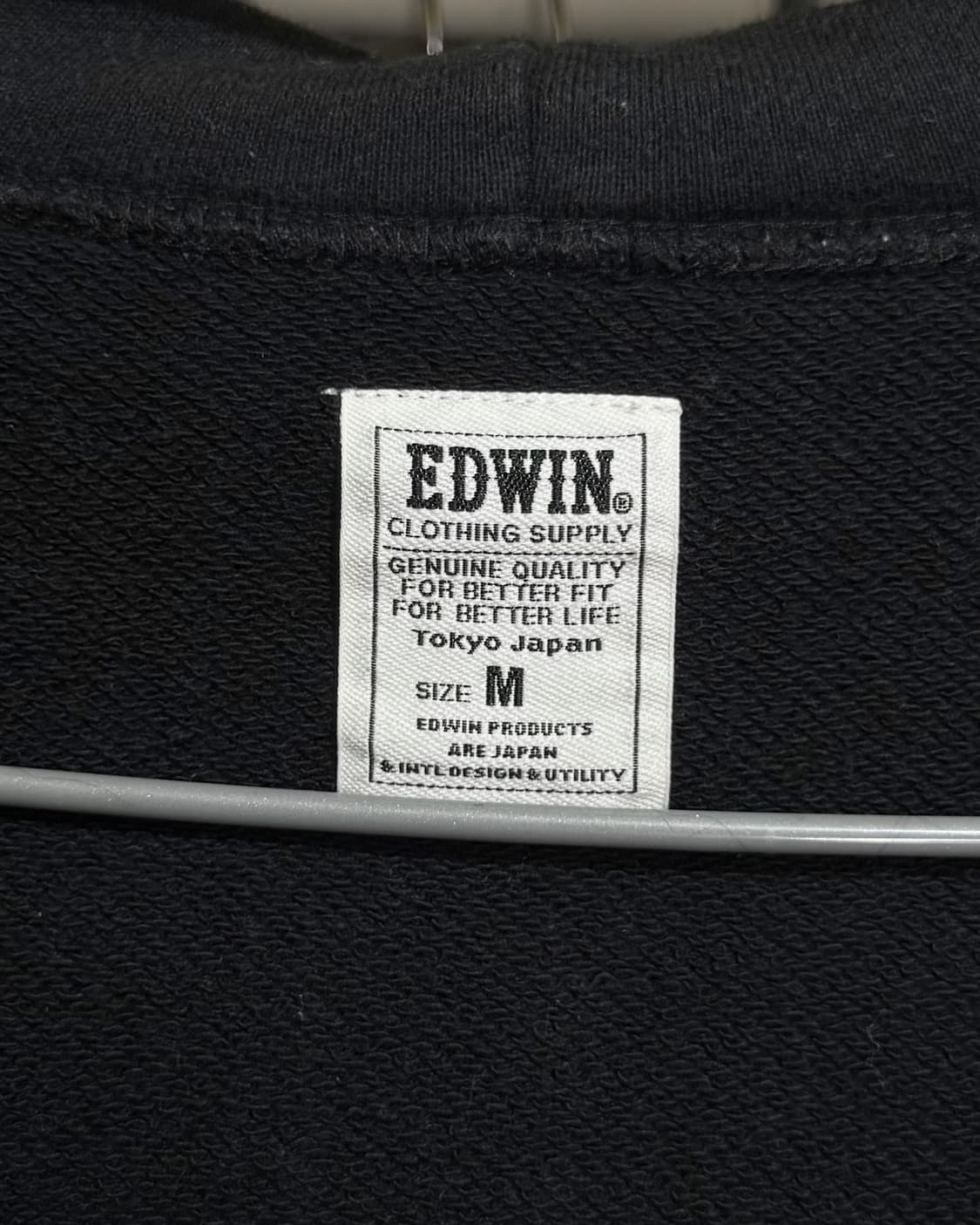 에드윈 블랙 오버핏 후드 집업 상품이미지9