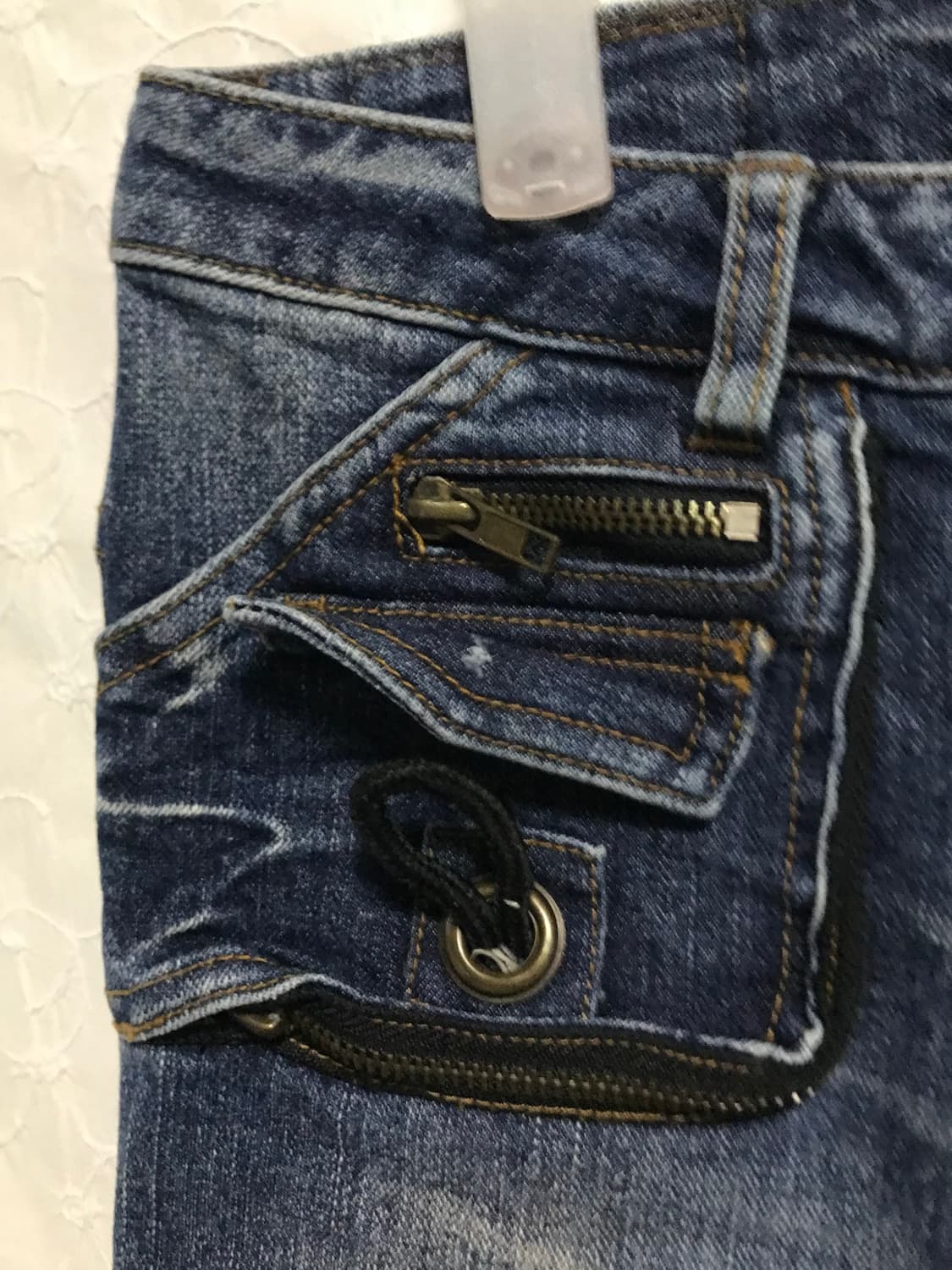 택포•빈티지 d.i.a 다이아 퍼 포켓 지퍼 데님 스키니진 팬츠 상품이미지4