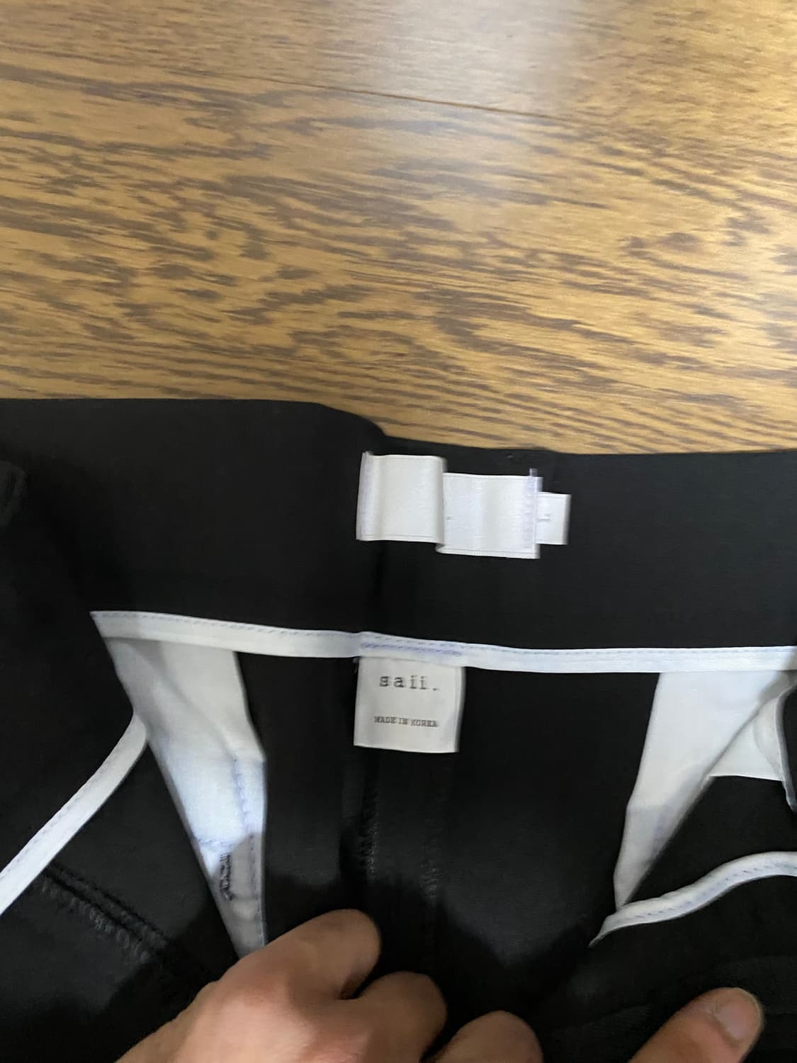 사이 와이드 턱 슬랙스 블랙 L 상품이미지2