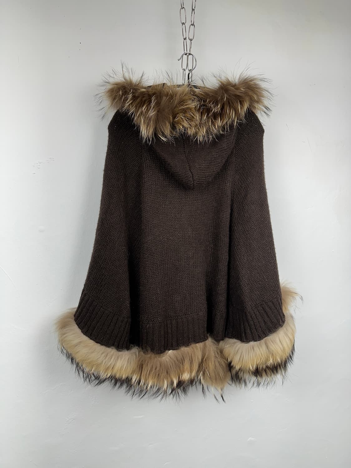 JPN fur trimming drape cape hoodie 상품이미지8
