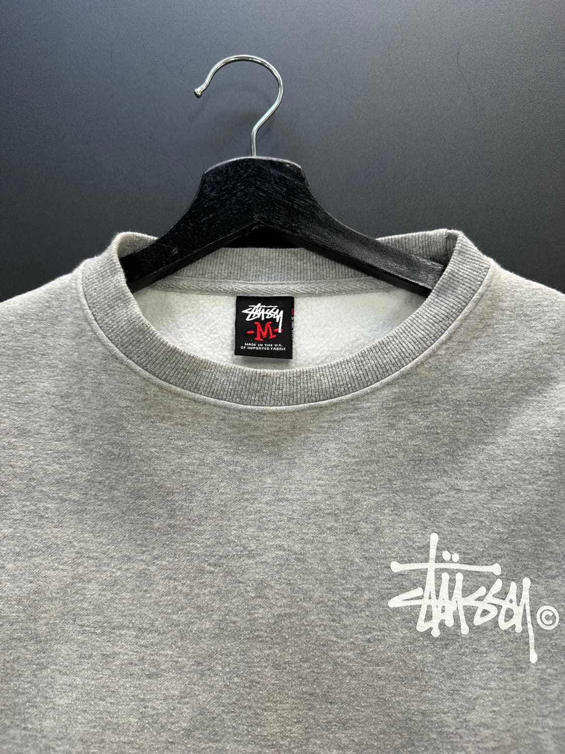 스투시 백로고 맨투맨 그레이 상품이미지8