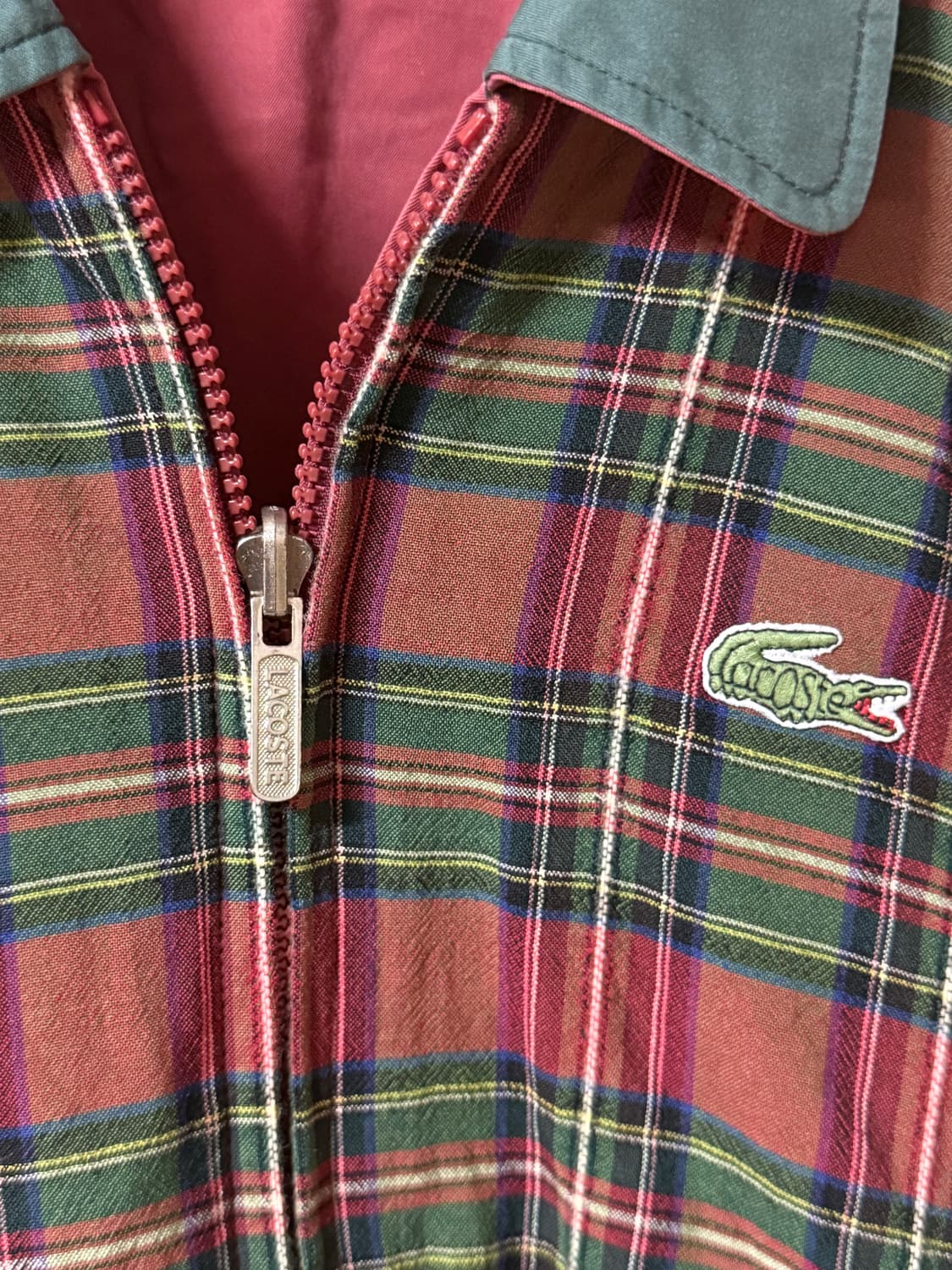 90‘s 라코스테 빈티지 타탄 체크 리버시블 자켓 L 상품이미지6