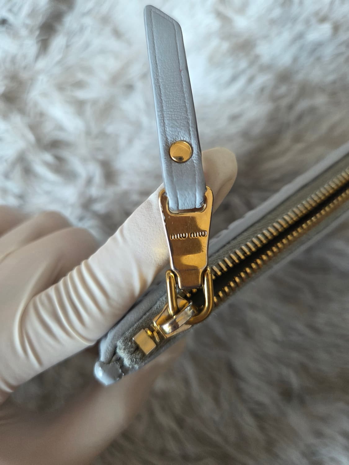 [정품] 미우미우 마테라쎄 나파 가죽 장지갑 스카이블루 상품이미지3