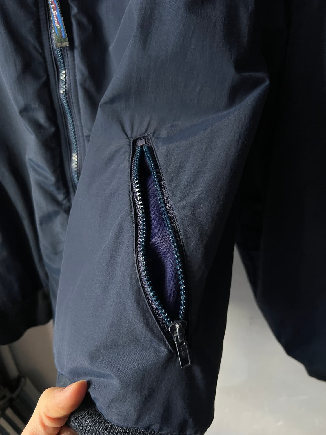 [XL]90's 엘엘빈 USA 딥파일 네이비 웜업 자켓 상품이미지4