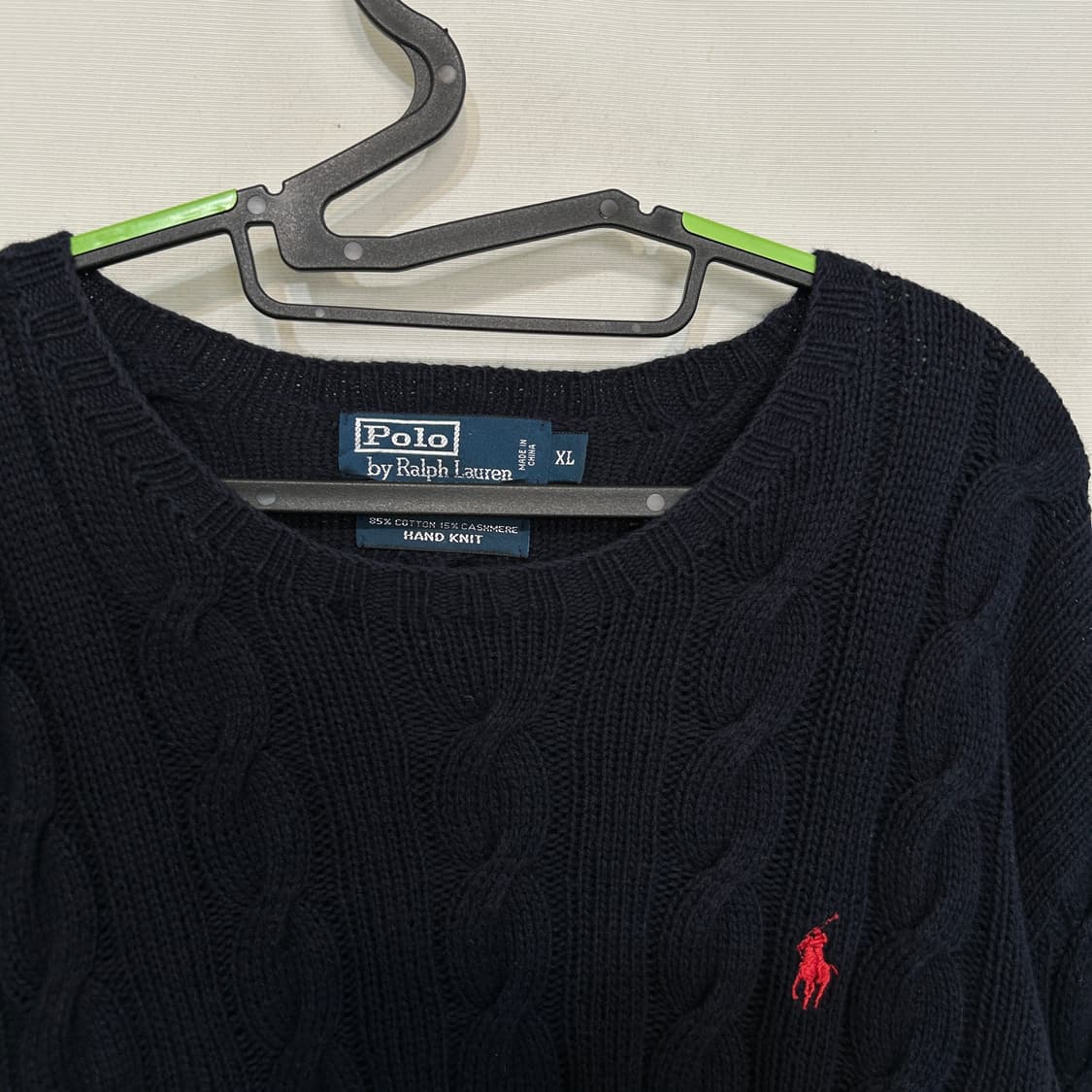 폴로 랄프로렌 남성 케이블 니트 XL 네이비 상품이미지2