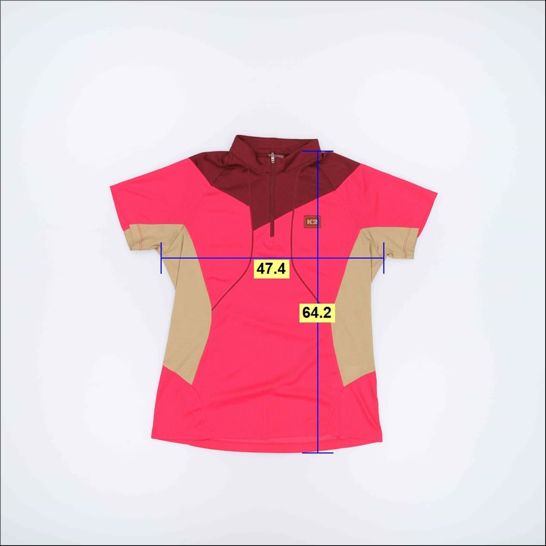 100 K2 반집업 반팔 티셔츠 0424H1 상품이미지5