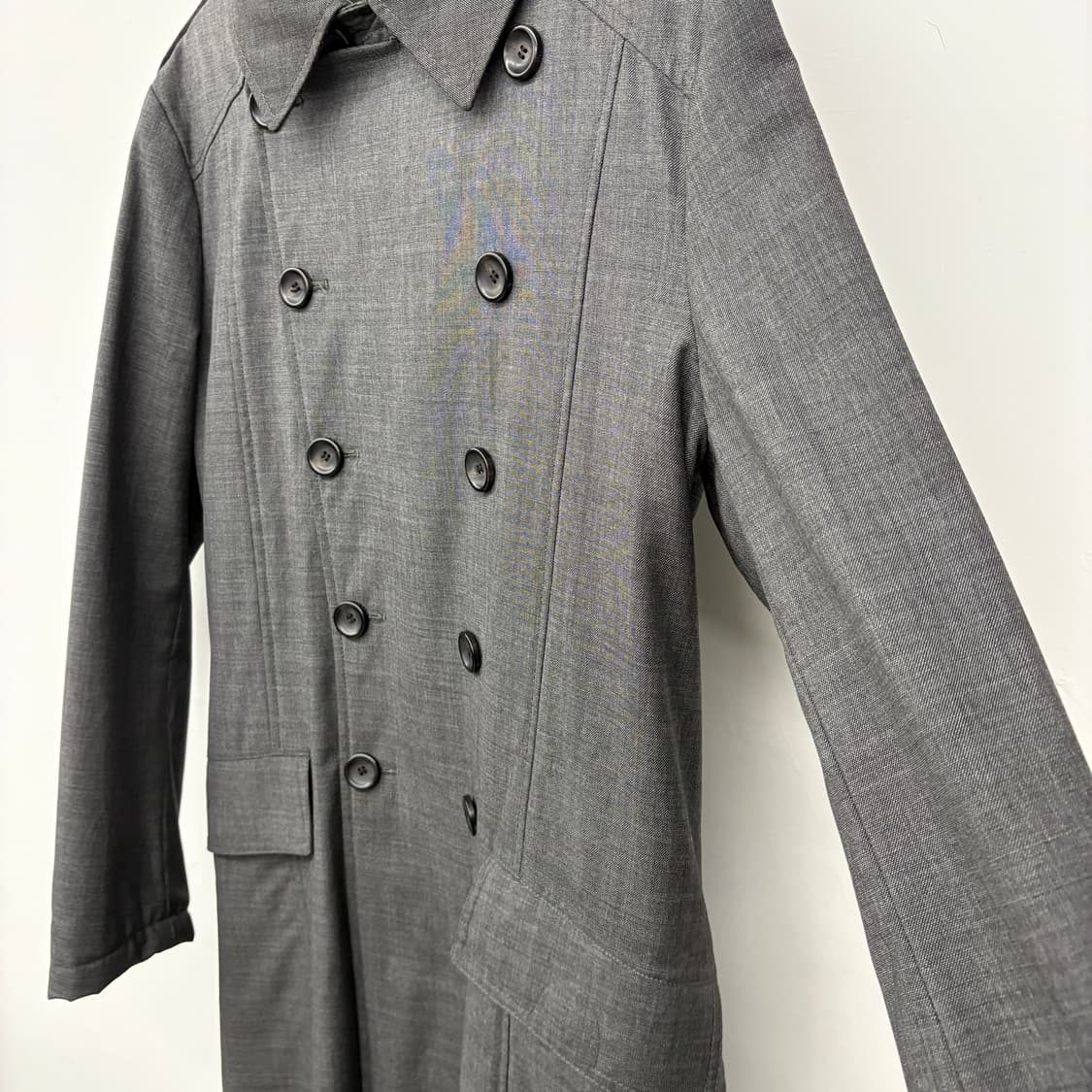 아르마니 차콜 더블 버튼 트렌치 코트 여/M 상품이미지3