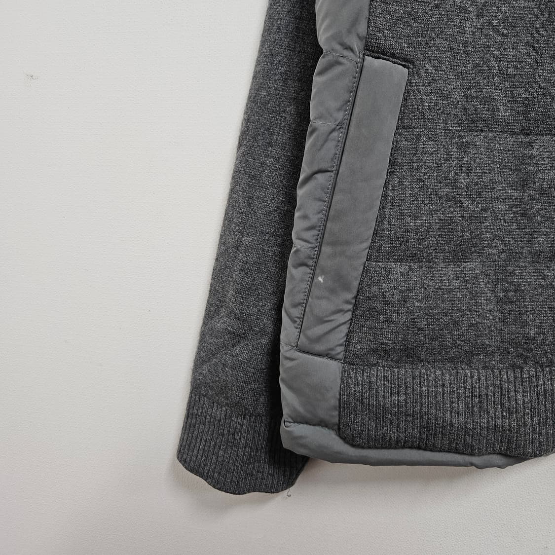 TIME 타임옴므 니트 구스다운 패딩 그레이 100 상품이미지4