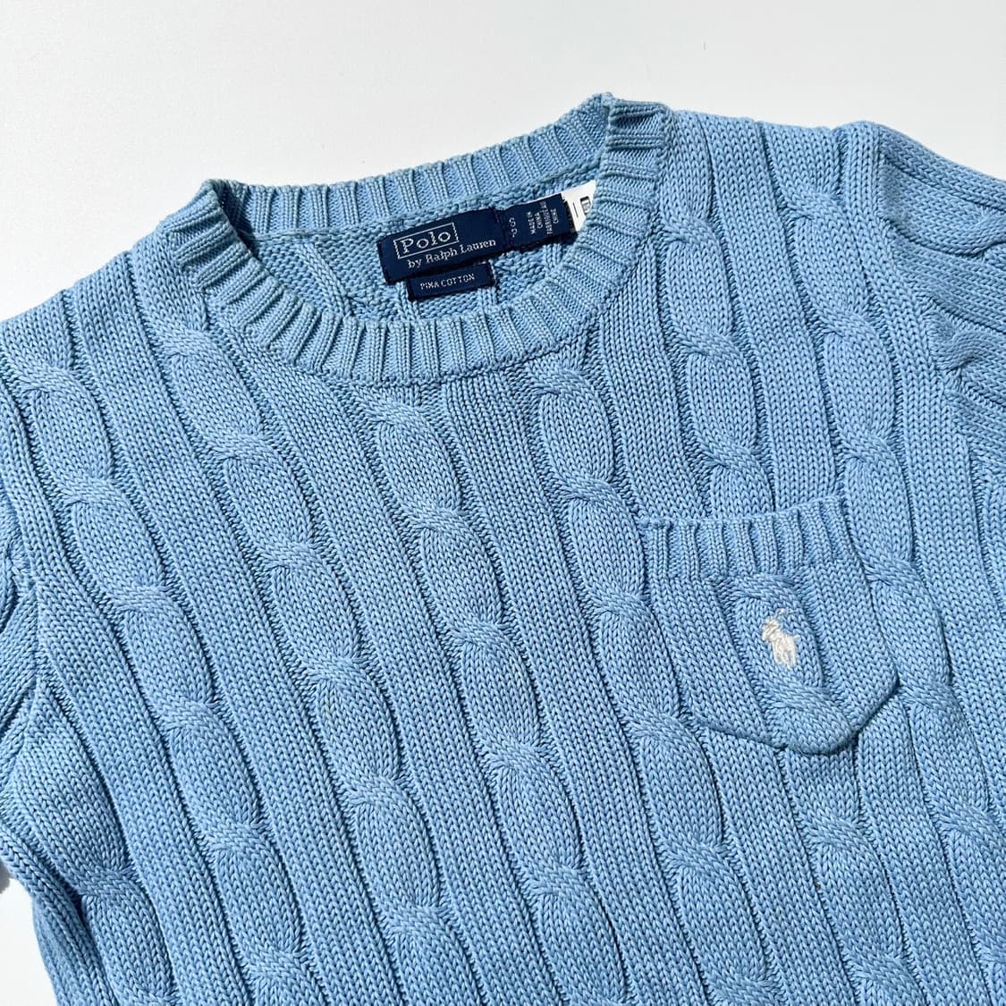 폴로 랄프로렌 케이블 라운드 반팔 니트 (신형QR) 상품이미지3